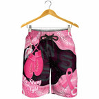 Australia Breast Cancer Awareness Shorts for Men Pink Cockatoo Fight Boxing Gloves Aboriginal Art