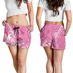 Australia Breast Cancer Awareness Shorts for Women Pink Cockatoo Ribbon Aboriginal Art - Aussie Hoodie