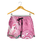 Australia Breast Cancer Awareness Shorts for Women Pink Cockatoo Ribbon Aboriginal Art - Aussie Hoodie