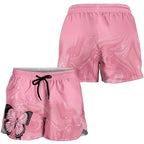Australia Breast Cancer Awareness Shorts for Women Pink Ribbon Butterfly Opal Pattern - Aussie Hoodie