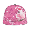 Australia Breast Cancer Awareness Snapback Cap Pink Cockatoo Ribbon Aboriginal Art - Aussie Hoodie