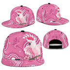 Australia Breast Cancer Awareness Snapback Cap Pink Cockatoo Ribbon Aboriginal Art - Aussie Hoodie
