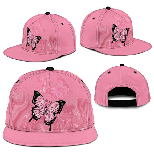 Australia Breast Cancer Awareness Snapback Cap Pink Ribbon Butterfly Opal Pattern - Aussie Hoodie