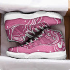 Australia Breast Cancer Awareness Sneakers J11 Pink Cockatoo Ribbon Aboriginal Art - Aussie Hoodie