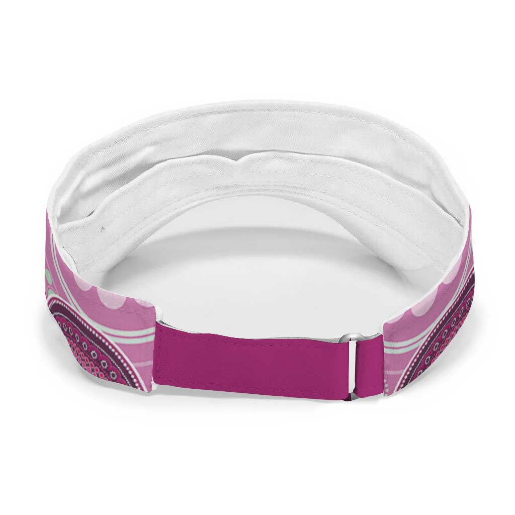 Australia Breast Cancer Awareness Sun Visor Cap Indigenous Butterfly No One Fights Alone