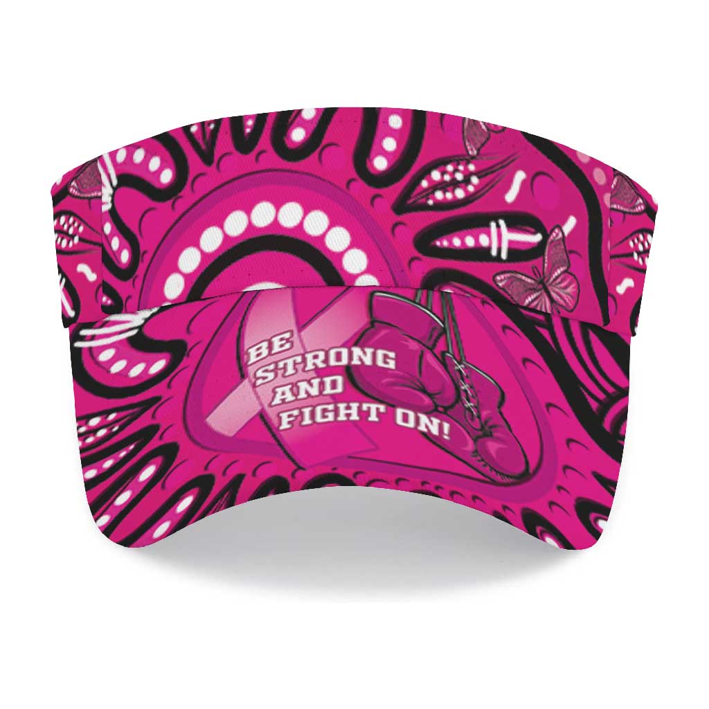 Australia Breast Cancer Awareness Sun Visor Cap Pink Boxing Ribbon Be Strong And Fight On
