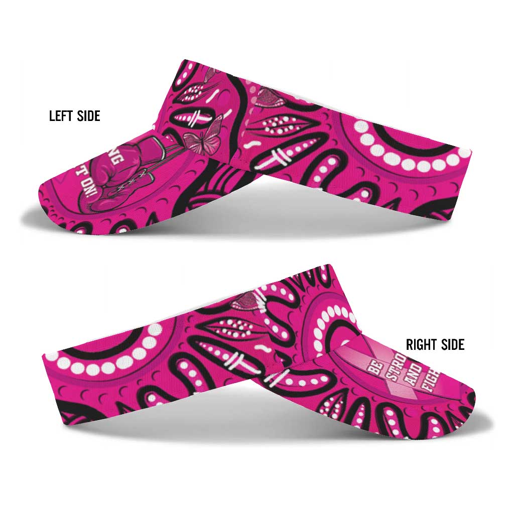 Australia Breast Cancer Awareness Sun Visor Cap Pink Boxing Ribbon Be Strong And Fight On