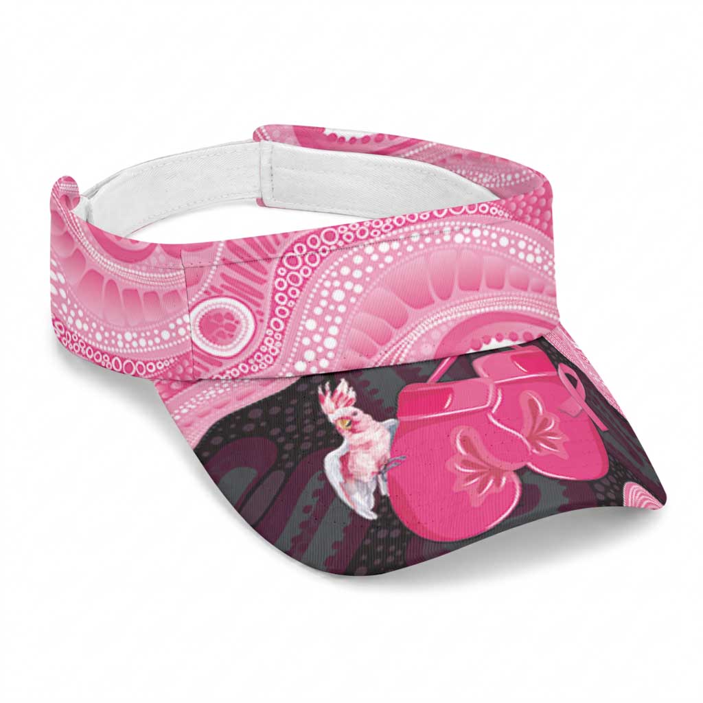 Australia Breast Cancer Awareness Sun Visor Cap Pink Cockatoo Fight Boxing Gloves Aboriginal Art