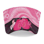 Australia Breast Cancer Awareness Sun Visor Cap Pink Cockatoo Fight Boxing Gloves Aboriginal Art