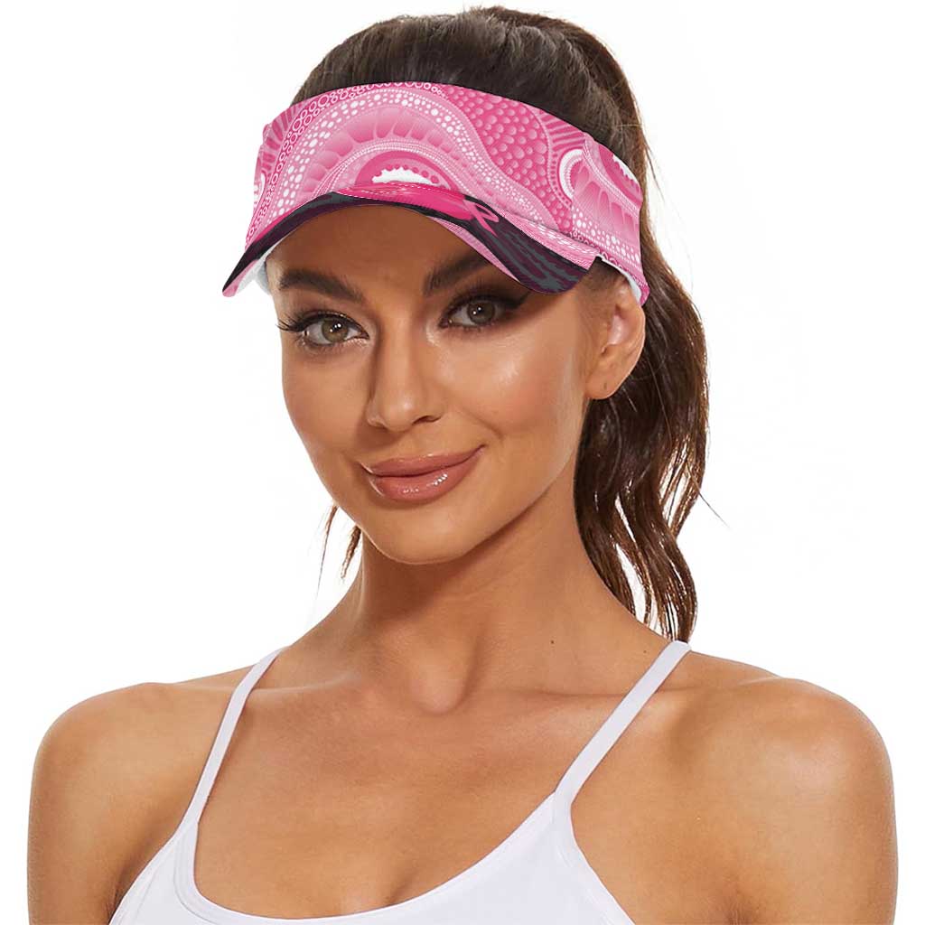 Australia Breast Cancer Awareness Sun Visor Cap Pink Cockatoo Fight Boxing Gloves Aboriginal Art