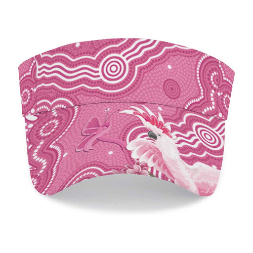 Australia Breast Cancer Awareness Sun Visor Cap Pink Cockatoo Ribbon Aboriginal Art