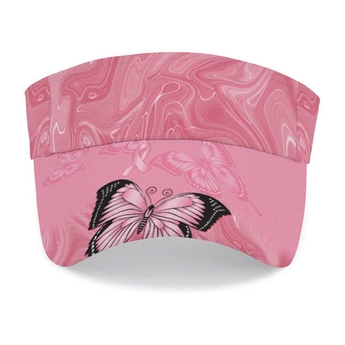 Australia Breast Cancer Awareness Sun Visor Cap Pink Ribbon Butterfly Opal Pattern