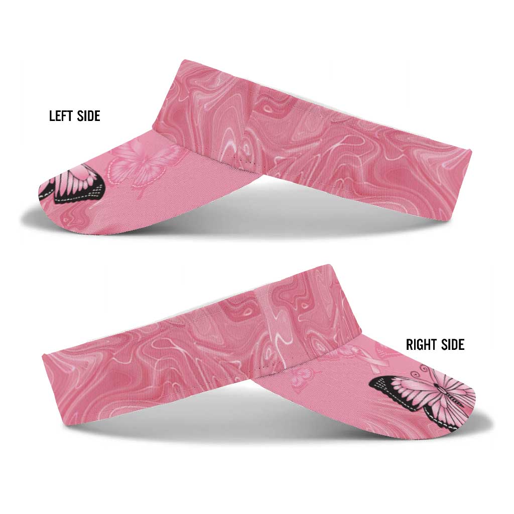 Australia Breast Cancer Awareness Sun Visor Cap Pink Ribbon Butterfly Opal Pattern