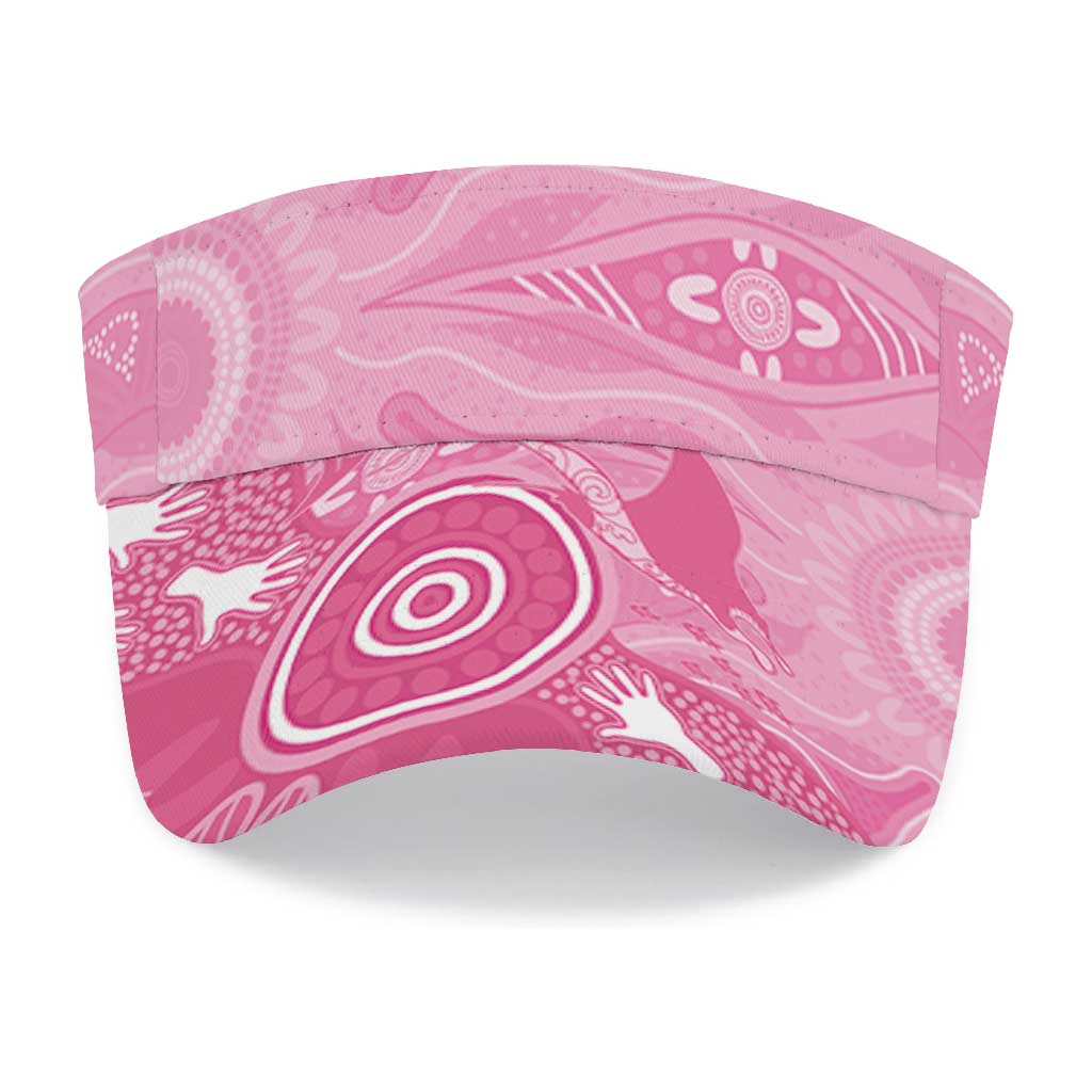 Australia Breast Cancer Awareness Sun Visor Cap Pink Ribbon Manta Ray Aboriginal Art