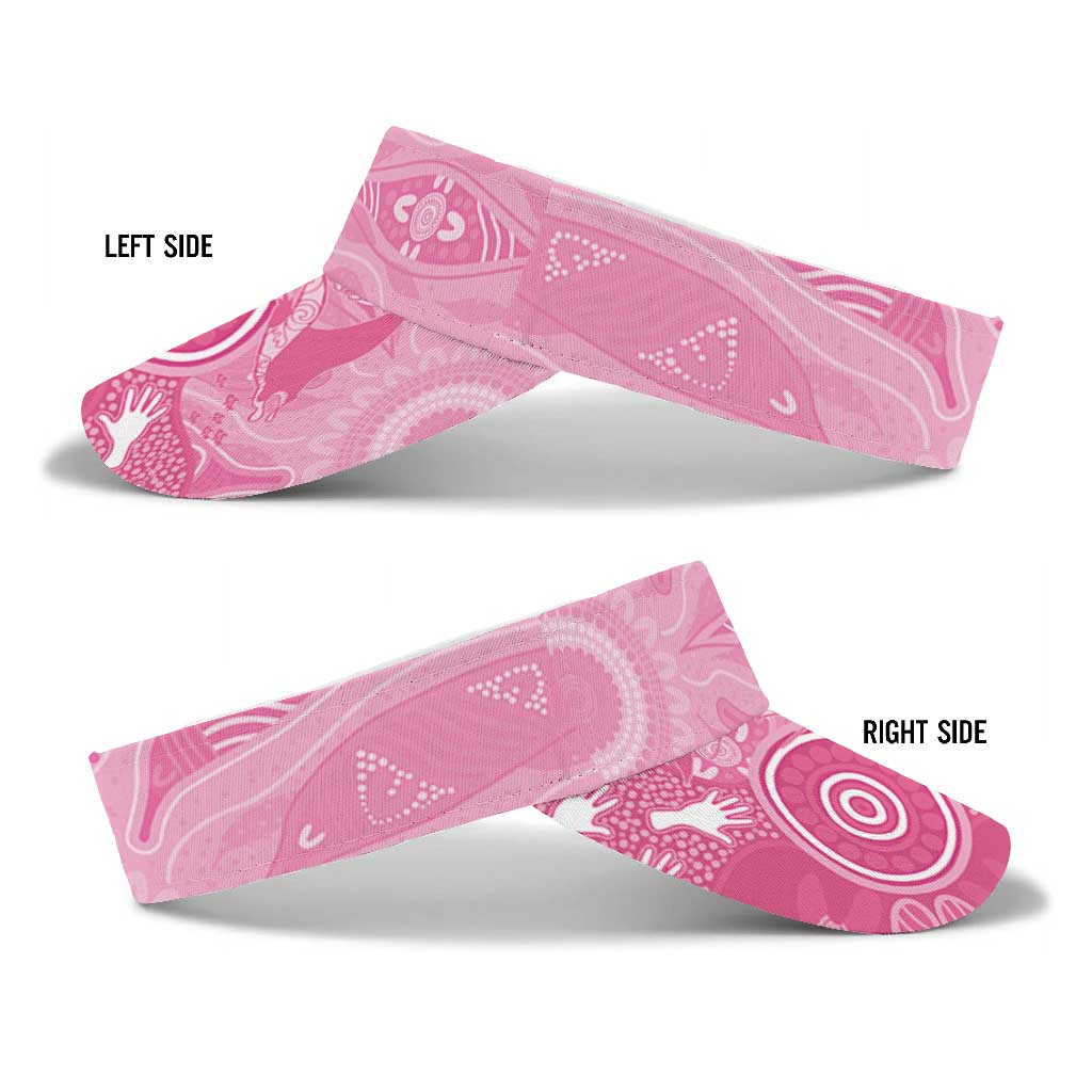 Australia Breast Cancer Awareness Sun Visor Cap Pink Ribbon Manta Ray Aboriginal Art