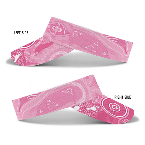 Australia Breast Cancer Awareness Sun Visor Cap Pink Ribbon Manta Ray Aboriginal Art