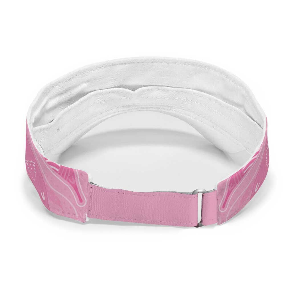 Australia Breast Cancer Awareness Sun Visor Cap Pink Ribbon Manta Ray Aboriginal Art