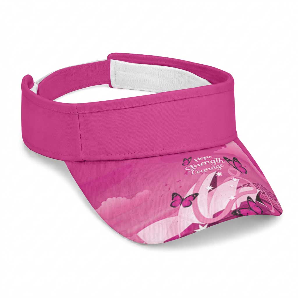 Australia Breast Cancer Awareness Sun Visor Cap Sydney Opera House Butterfly Pink Ribbon