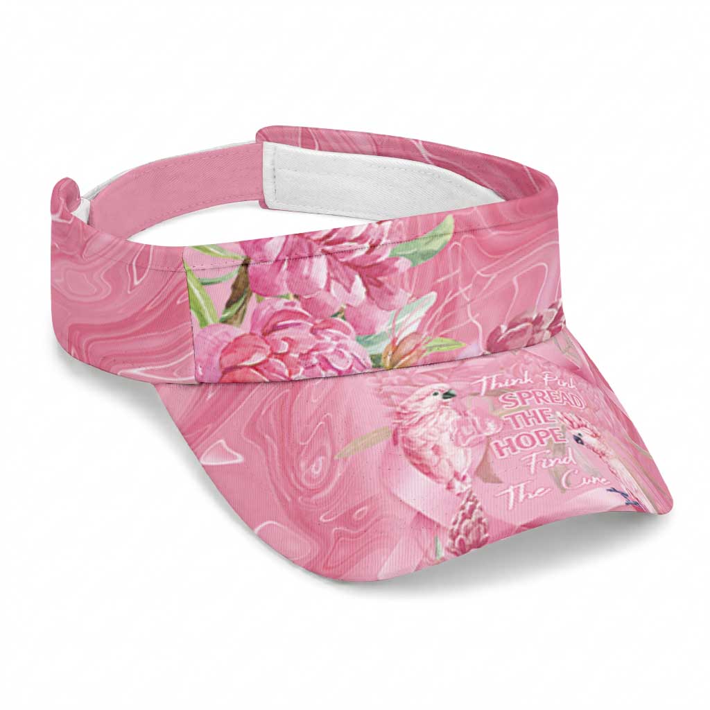 Australia Breast Cancer Awareness Sun Visor Cap Think Pink Cockatoos Ribbon