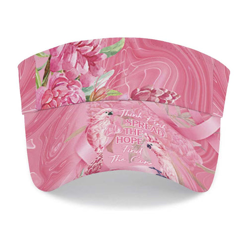 Australia Breast Cancer Awareness Sun Visor Cap Think Pink Cockatoos Ribbon
