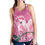 Australia Breast Cancer Awareness Women Racerback Tank Pink Cockatoo Ribbon Aboriginal Art - Aussie Hoodie