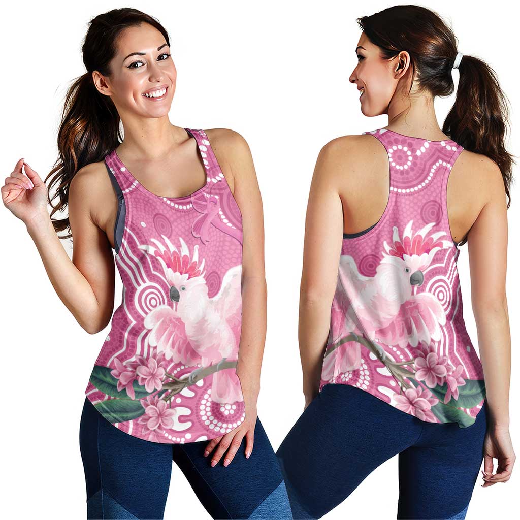 Australia Breast Cancer Awareness Women Racerback Tank Pink Cockatoo Ribbon Aboriginal Art - Aussie Hoodie