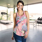 Australia Breast Cancer Awareness Women Racerback Tank Pink Galah with Eucalyptus Flowers - Aussie Hoodie