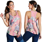 Australia Breast Cancer Awareness Women Racerback Tank Pink Galah with Eucalyptus Flowers - Aussie Hoodie