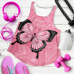 Australia Breast Cancer Awareness Women Racerback Tank Pink Ribbon Butterfly Opal Pattern - Aussie Hoodie