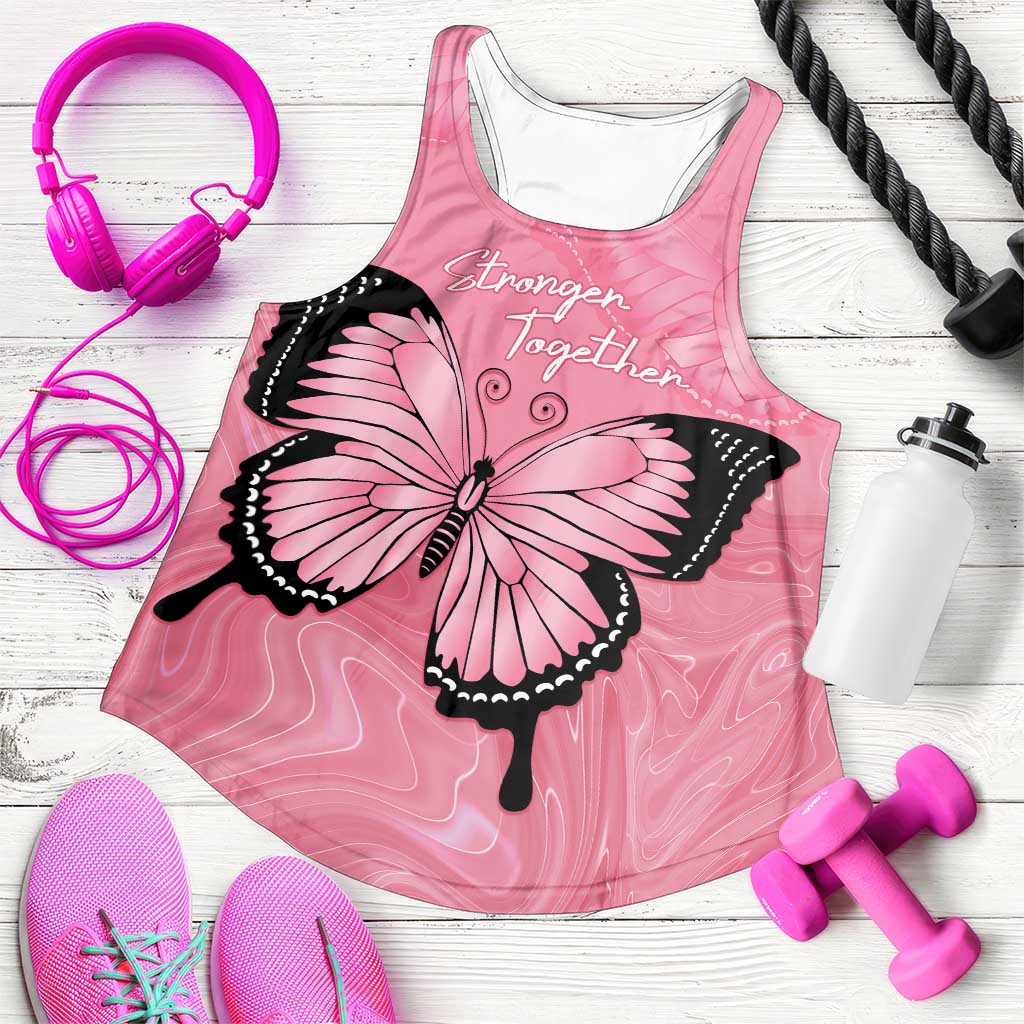 Australia Breast Cancer Awareness Women Racerback Tank Pink Ribbon Butterfly Opal Pattern - Aussie Hoodie