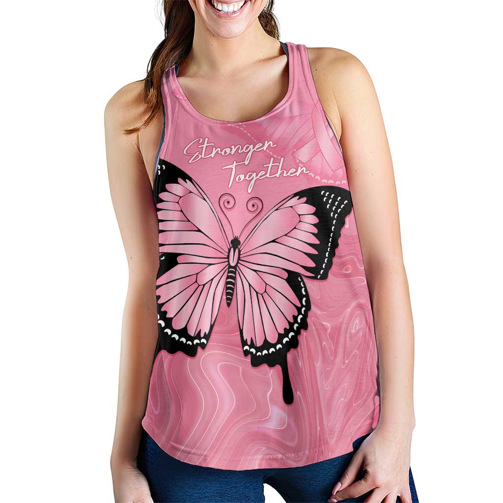 Australia Breast Cancer Awareness Women Racerback Tank Pink Ribbon Butterfly Opal Pattern - Aussie Hoodie
