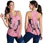 Australia Breast Cancer Awareness Women Racerback Tank Pink Ribbon Butterfly Opal Pattern - Aussie Hoodie