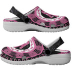 Australia Breast Cancer Clogs Shoes Brave Strong Aboriginal Art - Aussie Hoodie
