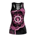 Australia Breast Cancer Hollow Tank Top Brave Strong Aboriginal Art - Aussie Hoodie