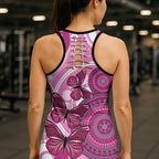 Australia Breast Cancer Hollow Tank Top Indigenous Butterfly No One Fights Alone - Aussie Hoodie