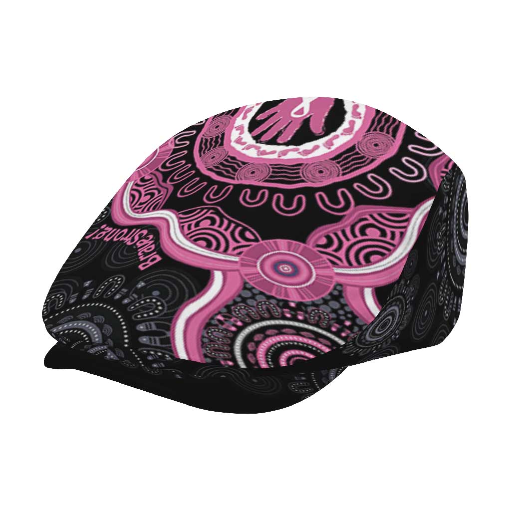 Australia Breast Cancer Jeff Hat Brave Strong Aboriginal Art - Aussie Hoodie