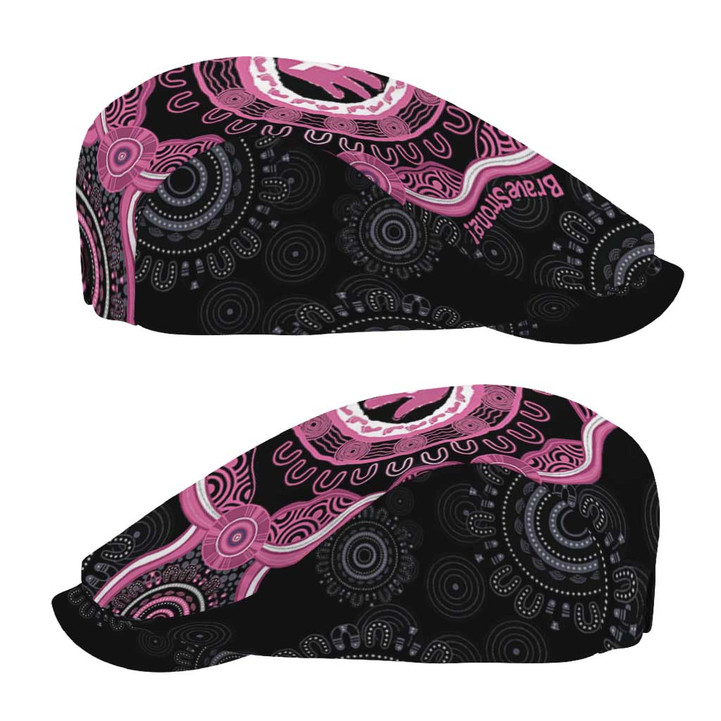 Australia Breast Cancer Jeff Hat Brave Strong Aboriginal Art - Aussie Hoodie