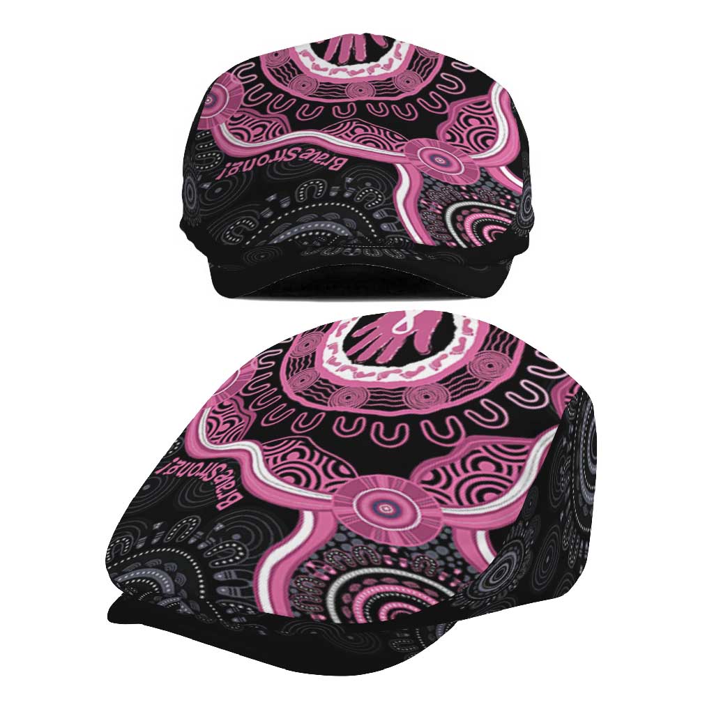 Australia Breast Cancer Jeff Hat Brave Strong Aboriginal Art - Aussie Hoodie