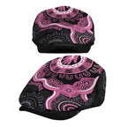 Australia Breast Cancer Jeff Hat Brave Strong Aboriginal Art - Aussie Hoodie