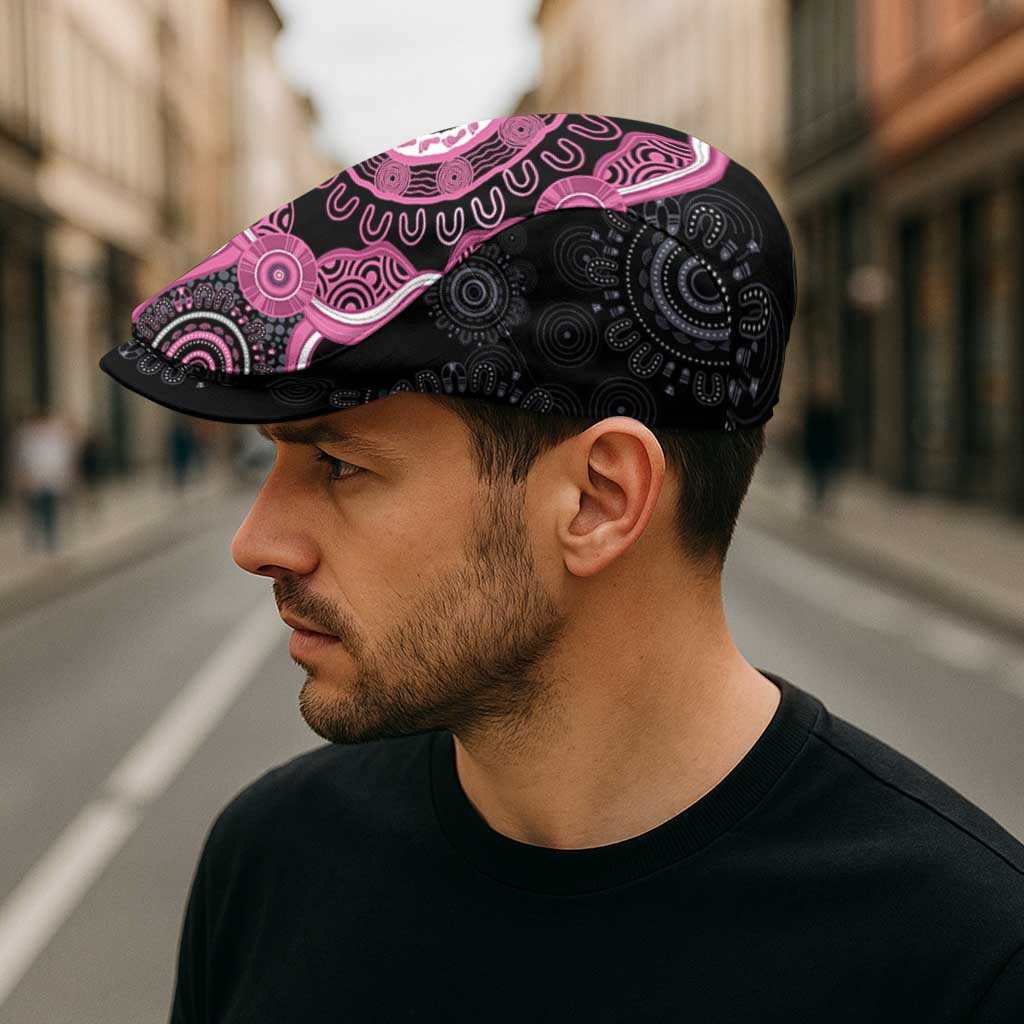 Australia Breast Cancer Jeff Hat Brave Strong Aboriginal Art - Aussie Hoodie