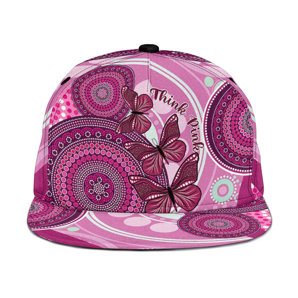Australia Breast Cancer Snapback Cap Indigenous Butterfly No One Fights Alone - Aussie Hoodie