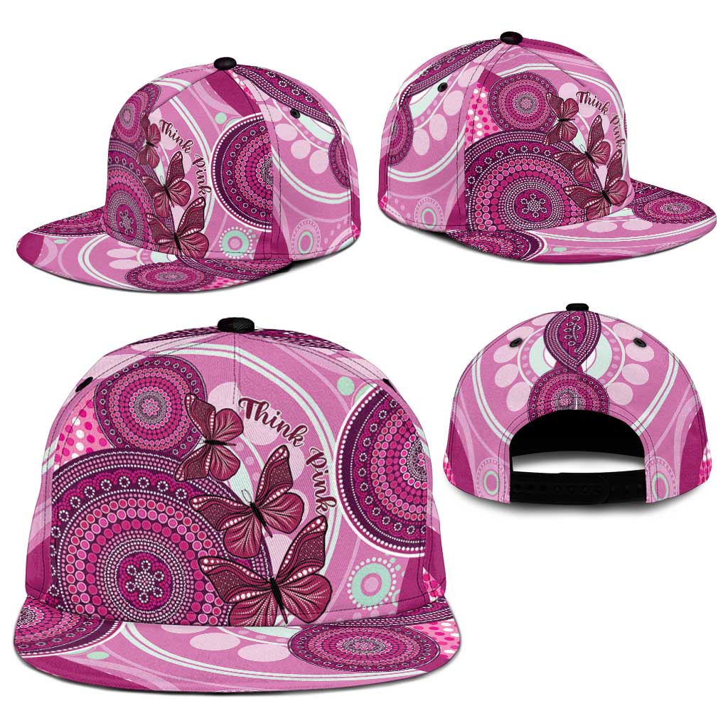 Australia Breast Cancer Snapback Cap Indigenous Butterfly No One Fights Alone - Aussie Hoodie