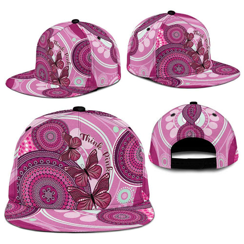 Australia Breast Cancer Snapback Cap Indigenous Butterfly No One Fights Alone - Aussie Hoodie