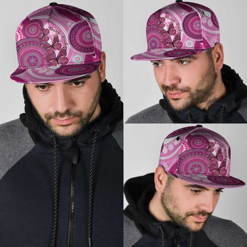 Australia Breast Cancer Snapback Cap Indigenous Butterfly No One Fights Alone - Aussie Hoodie