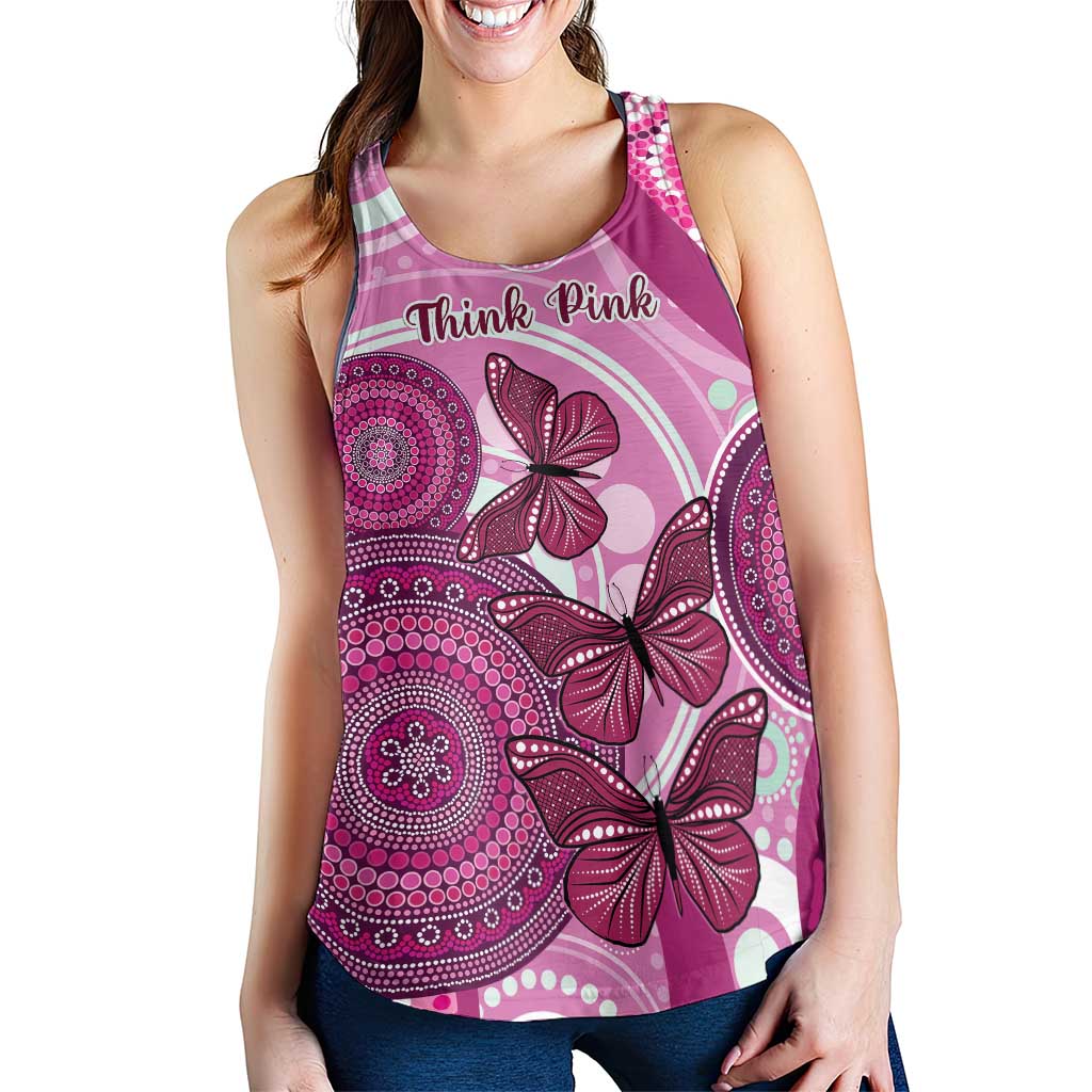 Australia Breast Cancer Women Racerback Tank Indigenous Butterfly No One Fights Alone - Aussie Hoodie