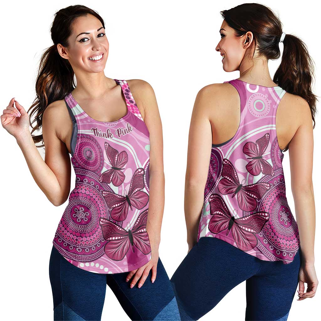 Australia Breast Cancer Women Racerback Tank Indigenous Butterfly No One Fights Alone - Aussie Hoodie