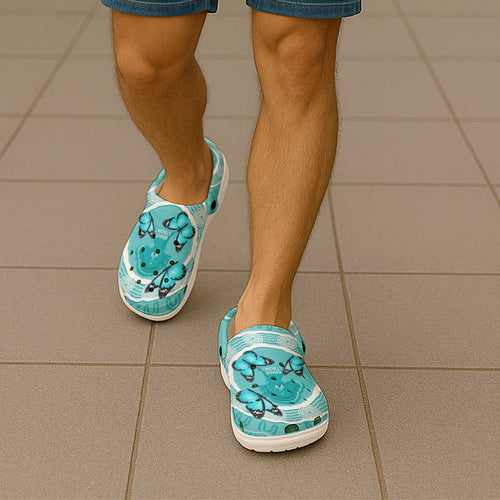 Australia Cervical Cancer Awareness Clogs Shoes Aboriginal Brave Strong Butterfly - Aussie Hoodie