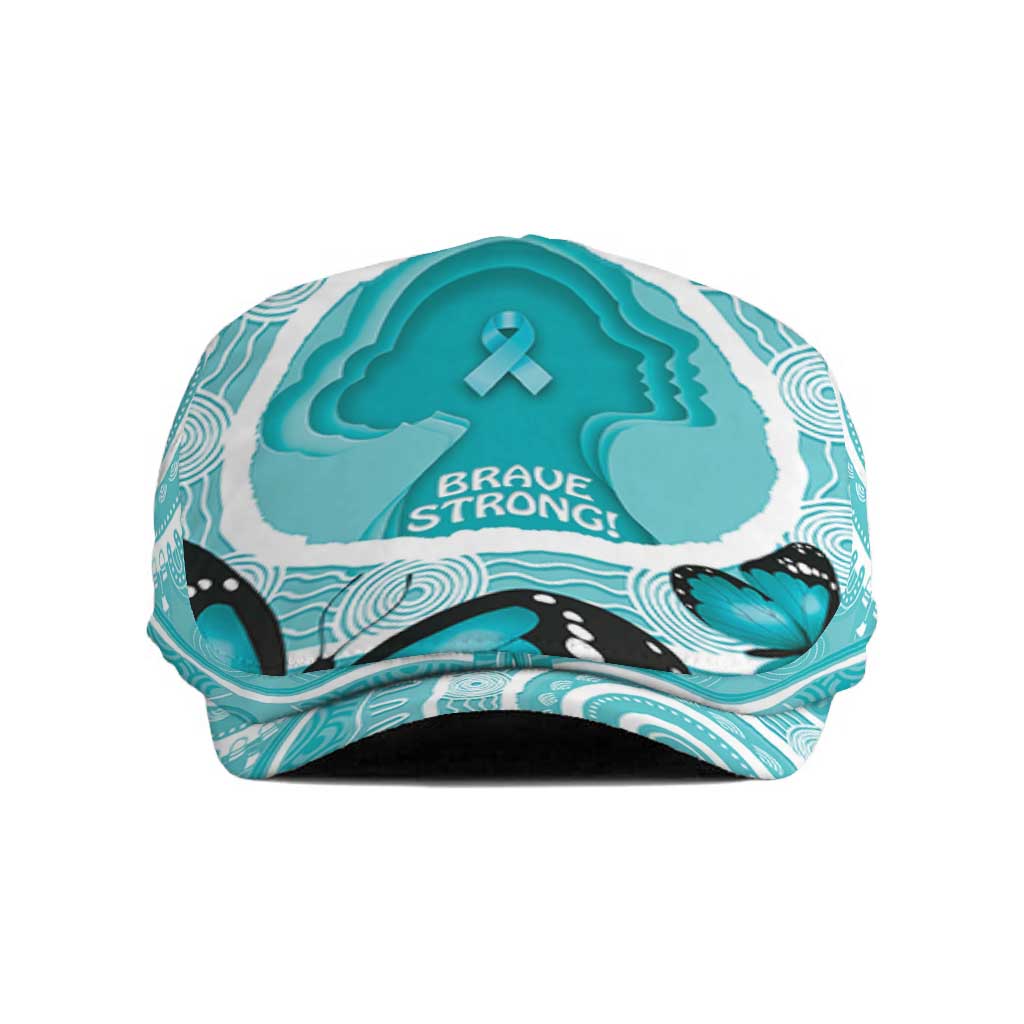 Australia Cervical Cancer Awareness Jeff Hat Aboriginal Brave Strong Butterfly - Aussie Hoodie