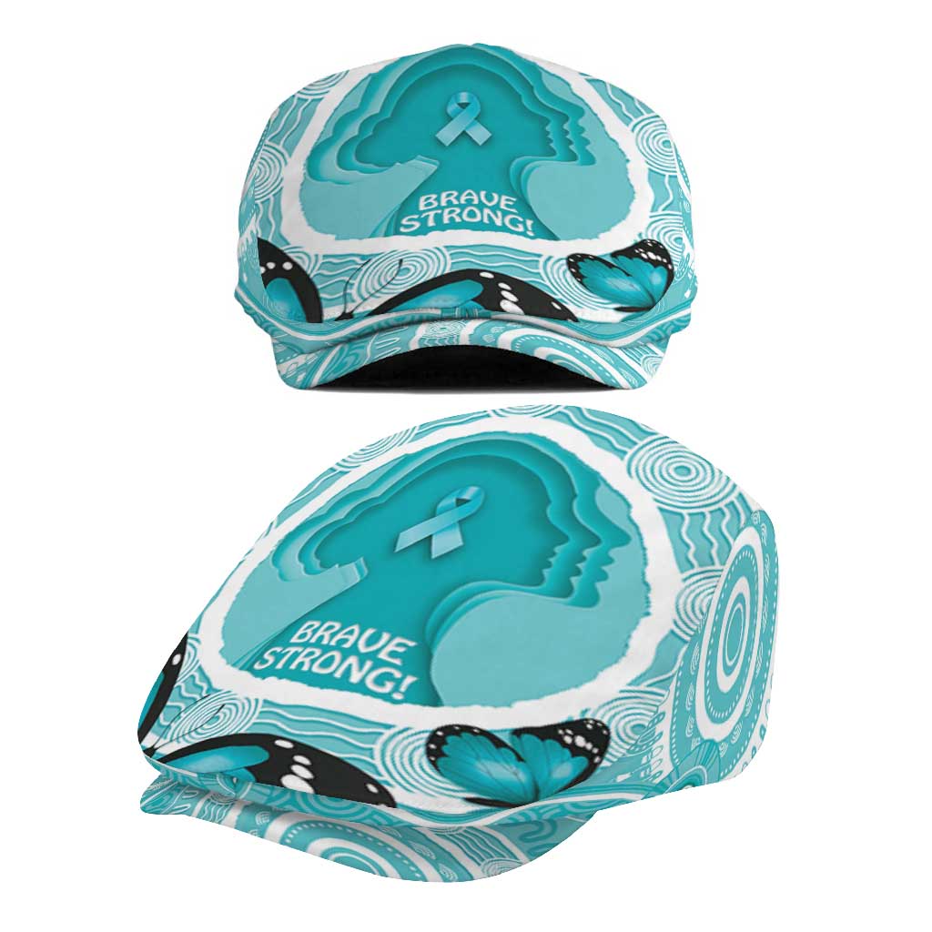 Australia Cervical Cancer Awareness Jeff Hat Aboriginal Brave Strong Butterfly - Aussie Hoodie