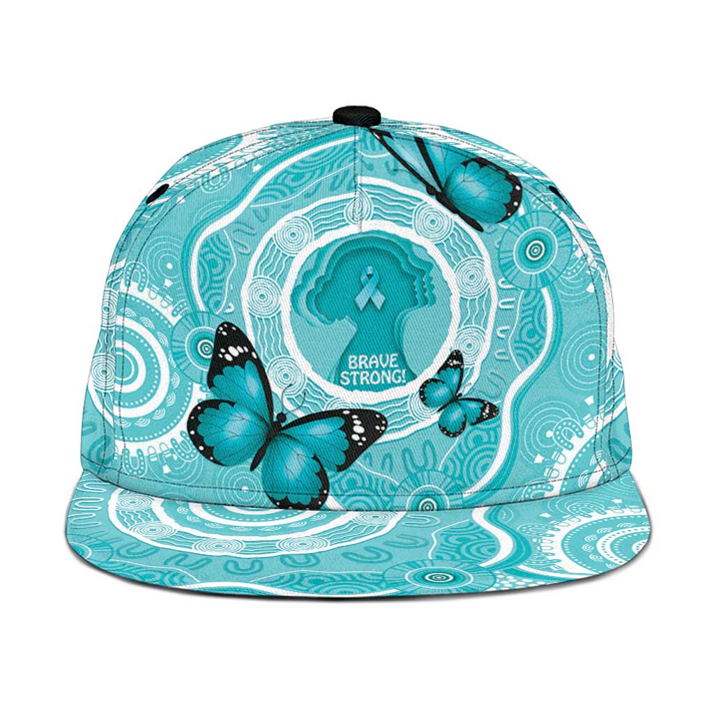 Australia Cervical Cancer Awareness Snapback Cap Aboriginal Brave Strong Butterfly - Aussie Hoodie